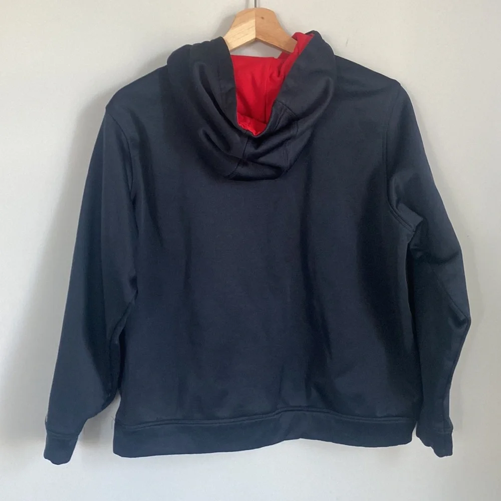 Under Armour Youth Black fleece sweatshirt Hoodie YXL red logo kangaroo pockets